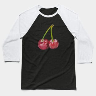 Red Cherries - Oil Pastel drawing Baseball T-Shirt